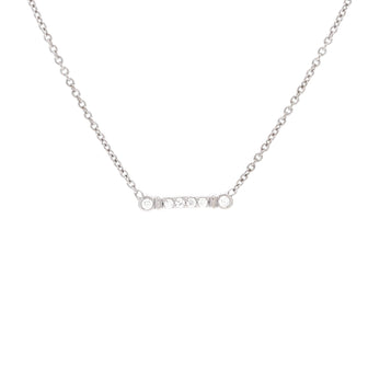 Tiffany & Co. Fleur de Lis Key Bar Pendant Necklace Platinum and Diamonds