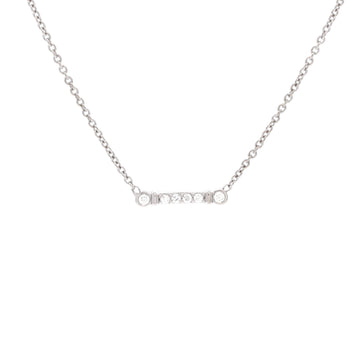 Tiffany & Co. Fleur de Lis Key Bar Pendant Necklace Platinum and Diamonds