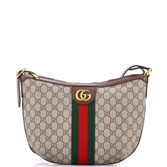 Gucci Ophidia Half Moon Hobo GG Coated Canvas Small