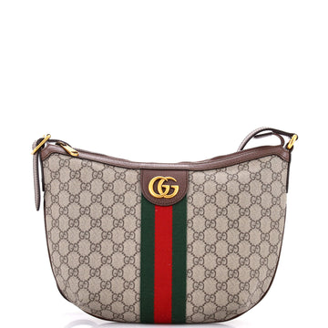 Gucci Ophidia Half Moon Hobo GG Coated Canvas Small