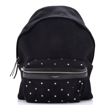 Saint Laurent City Backpack Studded Canvas Medium