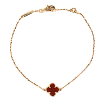 Van Cleef & Arpels Sweet Alhambra Bracelet 18K Rose Gold and Carnelian