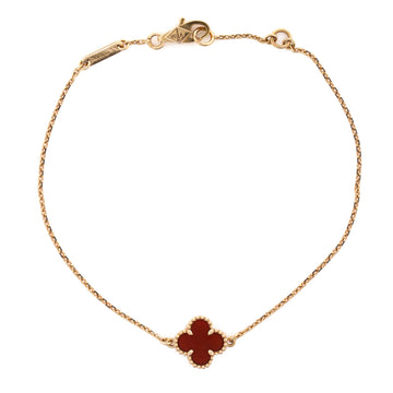 Van Cleef & Arpels Sweet Alhambra Bracelet 18K Rose Gold and Carnelian