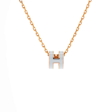 Hermes Pop H Pendant Chain Necklace Metal and Enamel Mini