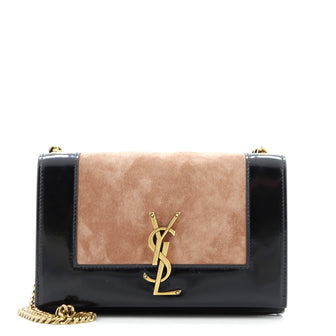 Saint Laurent Classic Monogram Crossbody Bag Patent and Suede Small