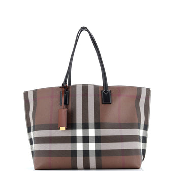 Burberry Soft Tote Check E-Canvas Medium