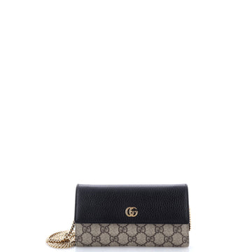 Gucci GG Marmont Continental Chain Wallet GG Coated Canvas and Leather
