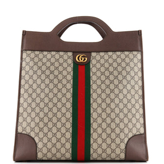 Gucci Ophidia Cut Out Handle Tote GG Coated Canvas Large