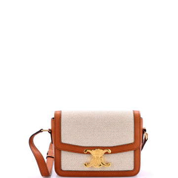 Celine Triomphe Shoulder Bag Canvas with Leather Teen