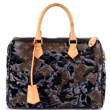 Louis Vuitton Speedy Handbag Fleur De Jais Monogram Canvas 30
