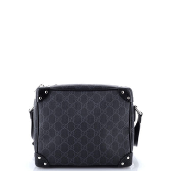 Gucci Trunk Shoulder Bag GG Coated Canvas with Studded Leather