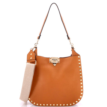 Valentino Garavani Rockstud Flip Lock Convertible Hobo Leather Small