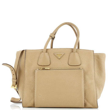Prada Front Pocket Wing Convertible Tote Vitello Daino