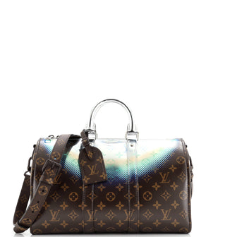 Louis Vuitton Keepall Bandouliere Bag Limited Edition Metallic Nebula Monogram Canvas 35