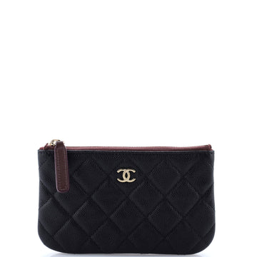 Chanel Classic O Case Pouch Quilted Caviar Mini