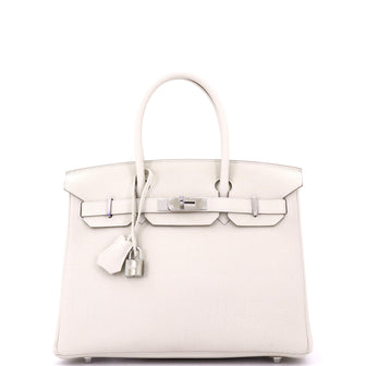 Hermes Birkin Handbag Light Togo with Palladium Hardware 30