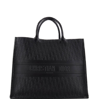 Christian Dior Book Tote Oblique Embossed Calfskin Large