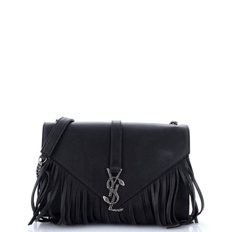 Saint Laurent Classic Monogram Fringe Crossbody Bag Leather Medium