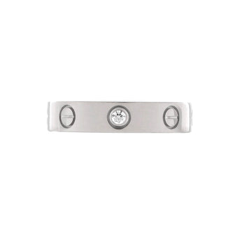 Cartier Love Wedding Band 1 Diamond Ring 18K White Gold with Diamond