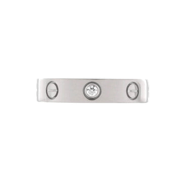 Cartier Love Wedding Band 1 Diamond Ring 18K White Gold with Diamond