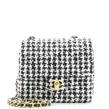 Chanel Square Classic Single Flap Bag Quilted Tweed Mini