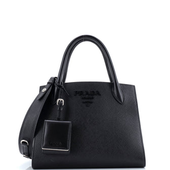 Prada Monochrome Tote Saffiano with City Calf Small