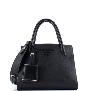 Prada Monochrome Tote Saffiano with City Calf Small