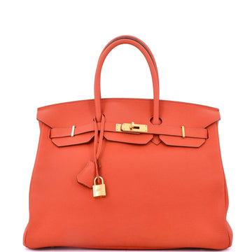 Hermes Birkin Handbag Orange Togo with Gold Hardware 35