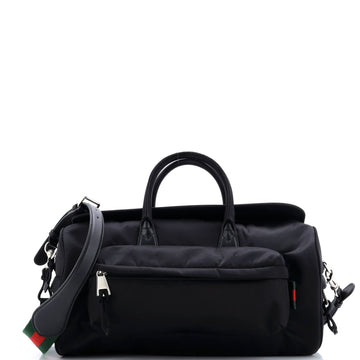 Gucci Convertible Front Pocket Duffle Bag Nylon Medium