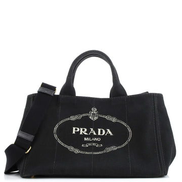 Prada Canapa Convertible Tote Canvas Medium