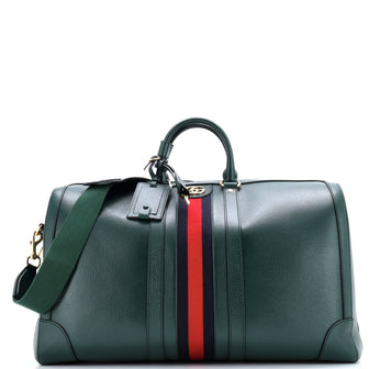 Gucci Savoy Web Convertible Duffle Bag Leather Large