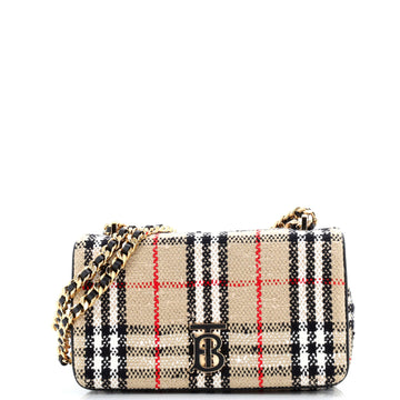 Burberry Lola Shoulder Bag Vintage Check Tweed Small