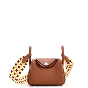Hermes Lindy Quadrille Bag Clemence with Canvas Mini