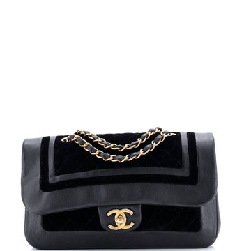Chanel Paris-Cosmopolite Textured CC Flap Bag Lambskin and Quilted Velvet Medium
