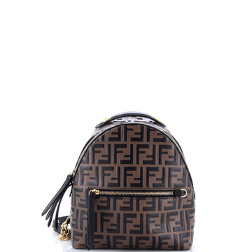 Fendi By The Way Backpack Zucca Embossed Leather Mini
