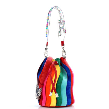 Christian Louboutin Mary Jane Rainbow Bucket Bag Suede