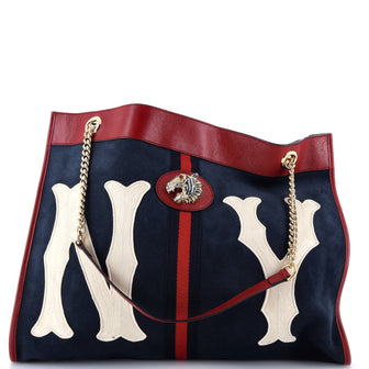 Gucci Rajah Chain Tote Suede with Applique Large