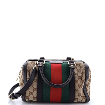 Gucci Vintage Web Boston Bag GG Canvas Small