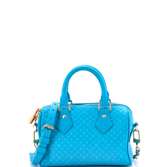 Louis Vuitton Speedy Bandouliere Bag Nanogram Embossed Leather 20