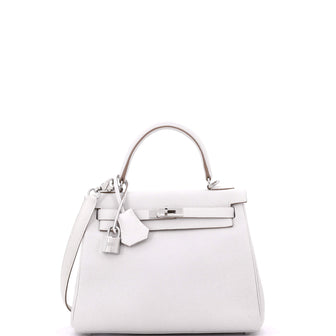 Hermes Kelly Handbag Grey Togo with Palladium Hardware 25