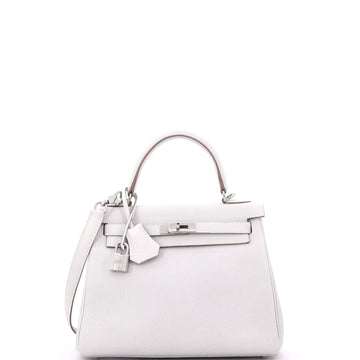 Hermes Kelly Handbag Grey Togo with Palladium Hardware 25