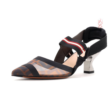 Fendi Women's Colibri Slingback Pumps Zucca Mesh
