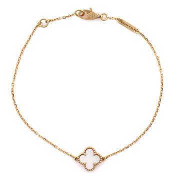 Van Cleef & Arpels Sweet Alhambra Bracelet 18K Yellow Gold and Mother of Pearl