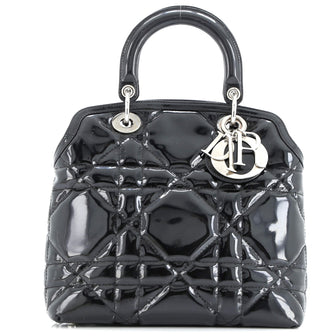 Christian Dior Granville Satchel Cannage Quilt Patent Medium