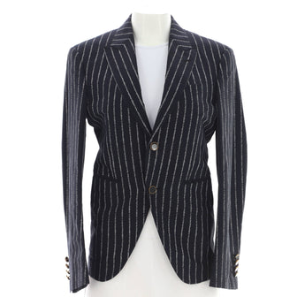 Louis Vuitton Women's Single Breasted Blazer Pinstripe Cotton