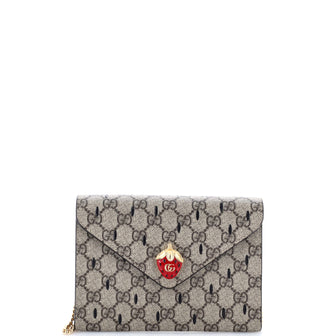 Gucci Strawberry Wallet on Chain Printed GG Coated Canvas Mini