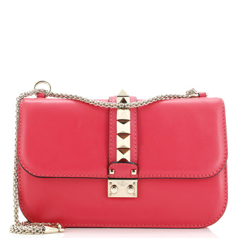 Valentino Garavani Glam Lock Shoulder Bag Leather Medium