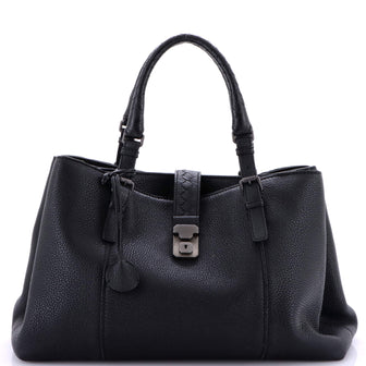 Bottega Veneta Roma Bag Leather with Intrecciato Detail Medium