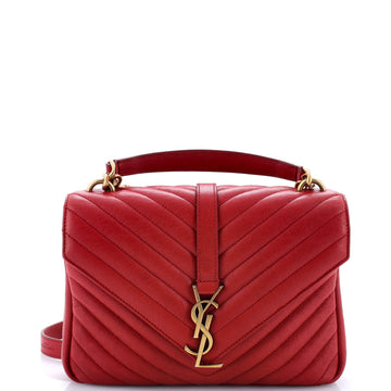 Saint Laurent Classic Monogram College Bag Matelasse Chevron Leather Medium