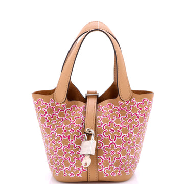 Hermes Picotin Lock Bag Lucky Daisy Printed Swift Micro